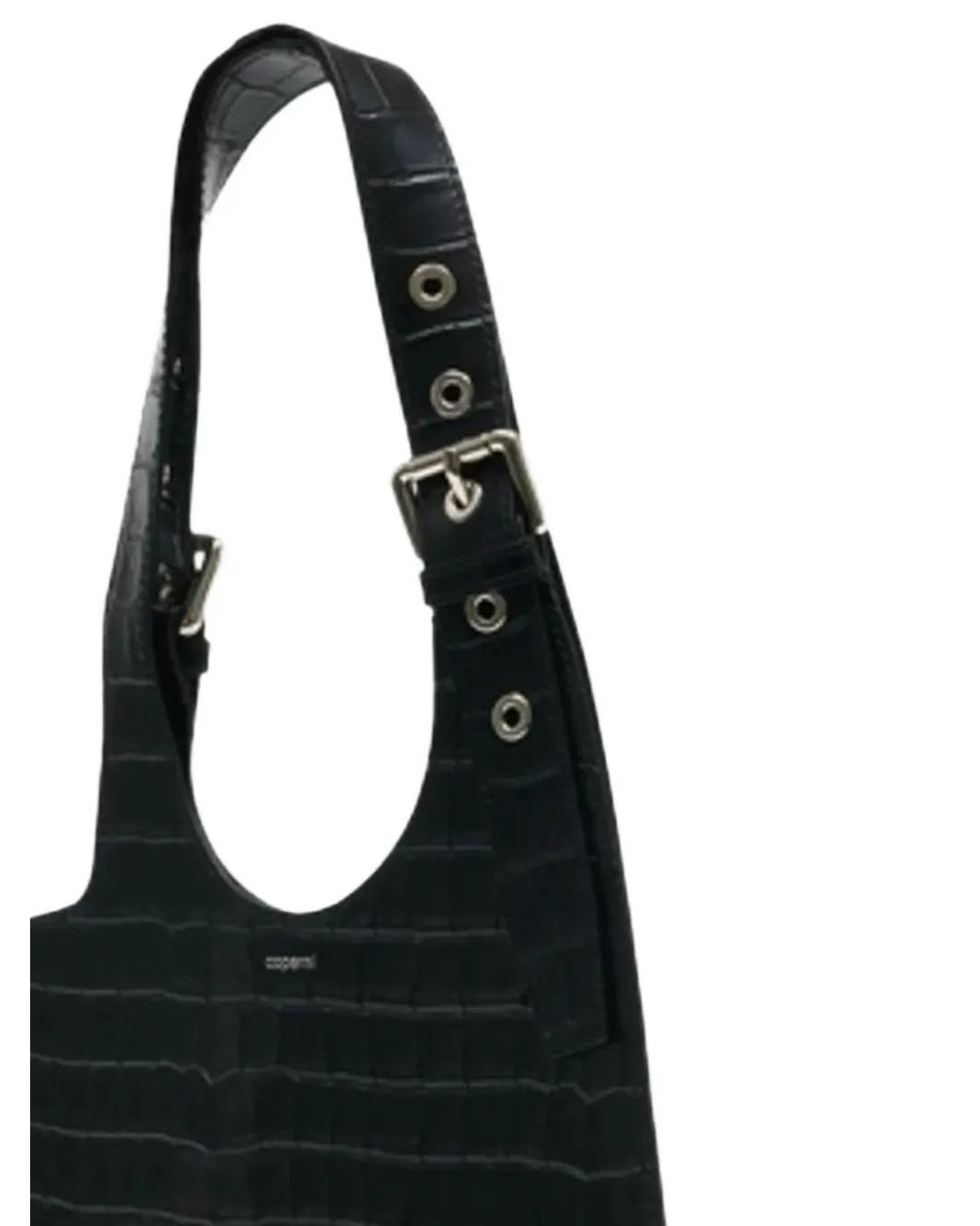 Coperni Black Croco Belt Heart Tote