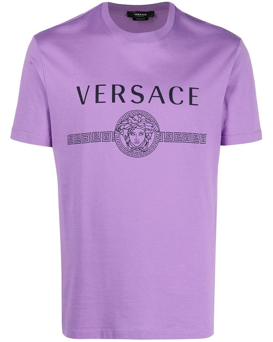 Versace Cotton Logo-print T-shirt in Purple for Men - Lyst