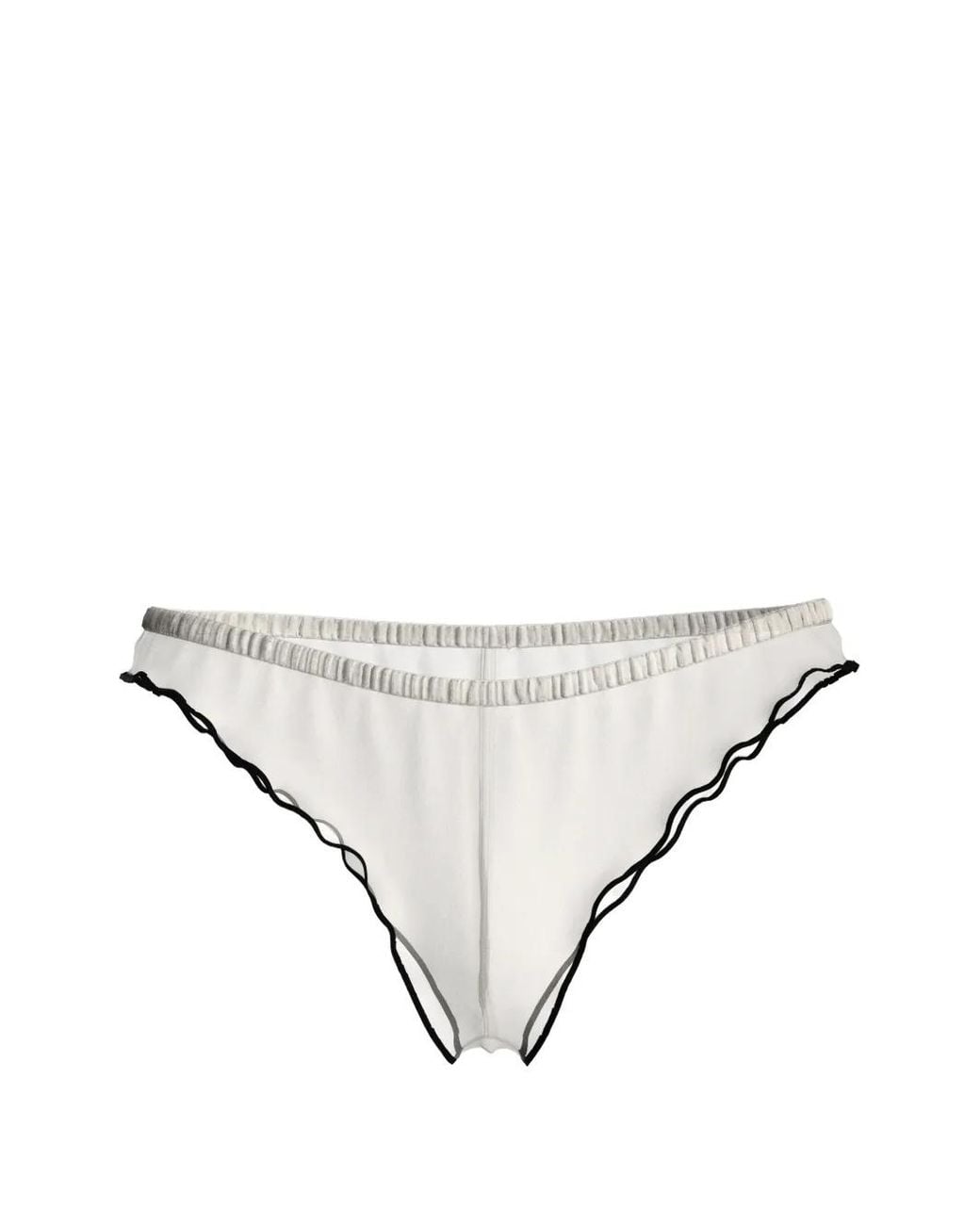 Maison Close White La Parisienne Ruffled Tanga