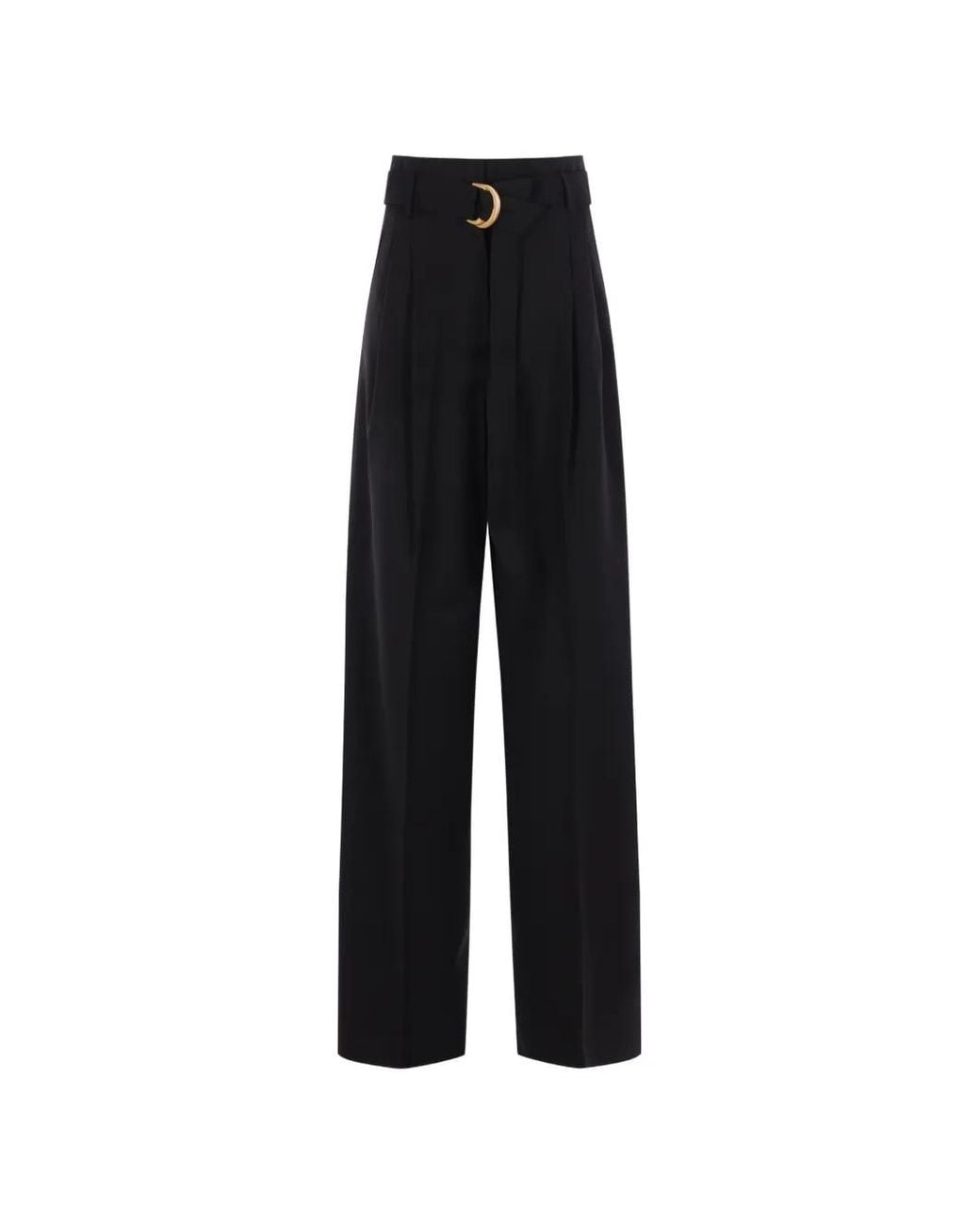 Max Mara Black Belted Pleated Trousers
