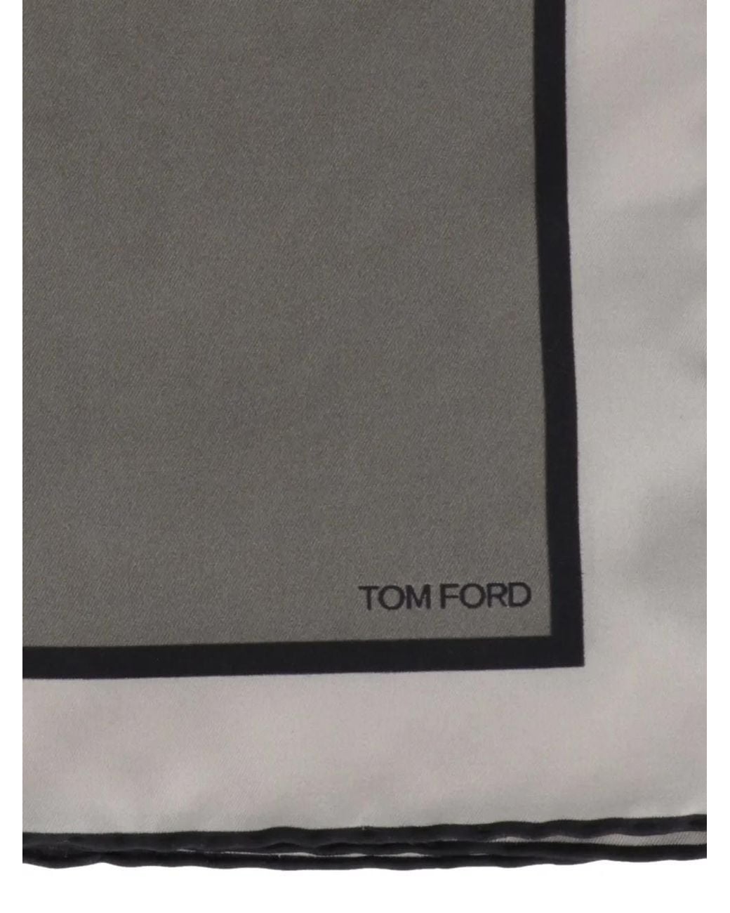 Tom Ford Gray Carré De Poche À Logo Imprimé for men