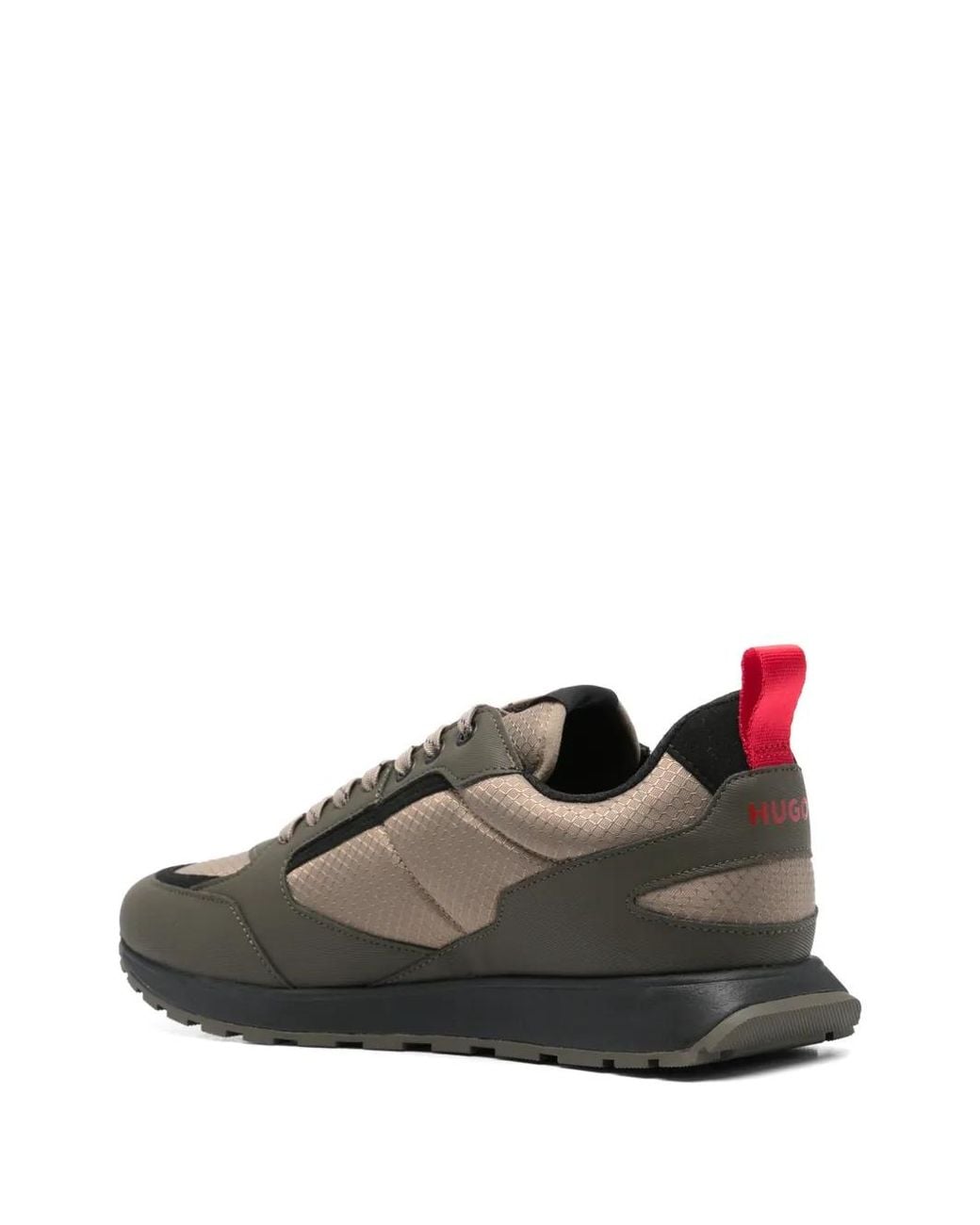 HUGO Brown Ripstop-Panelling Sneakers for men