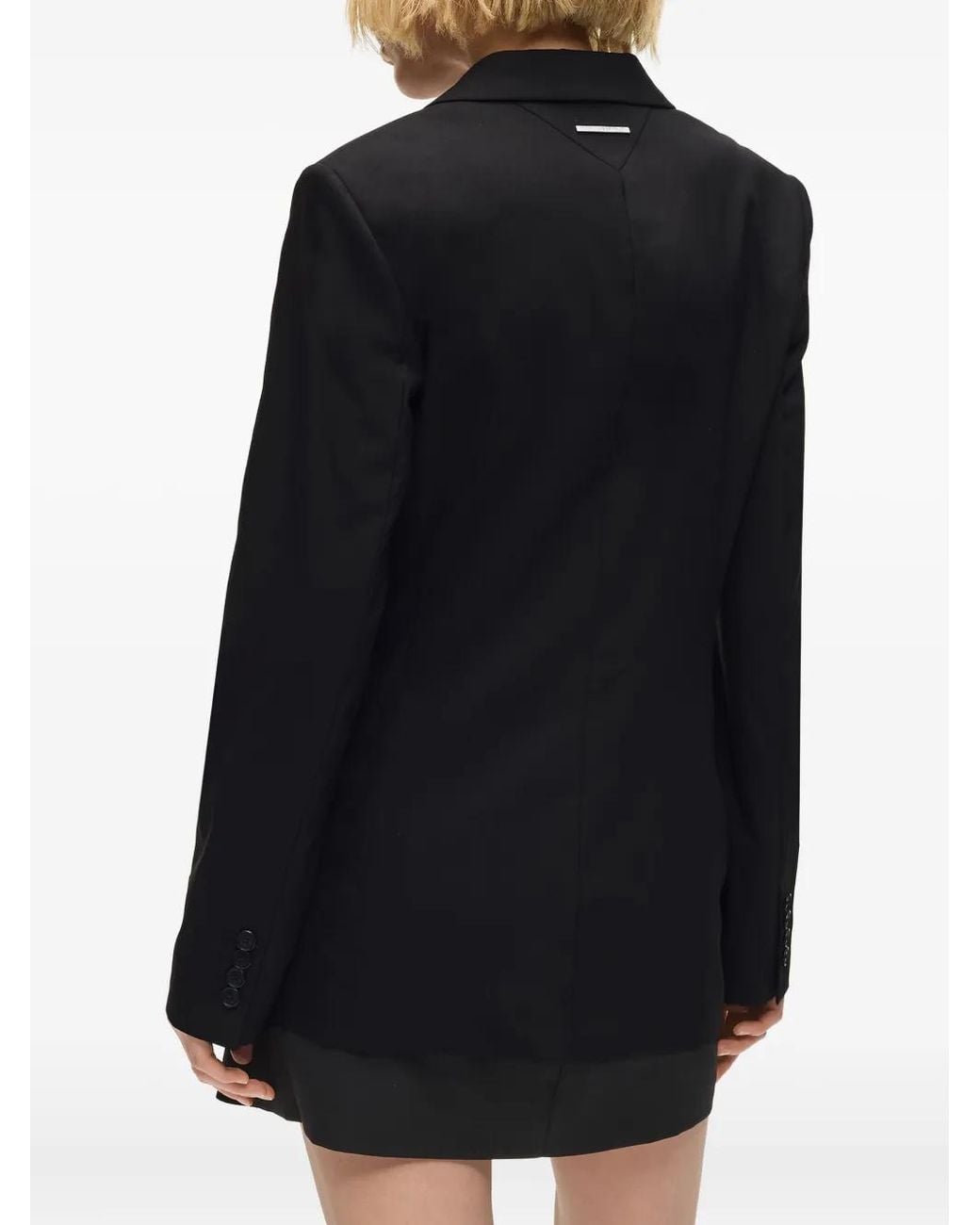 Karl Lagerfeld Black Belted Contrast Lapel Blazer