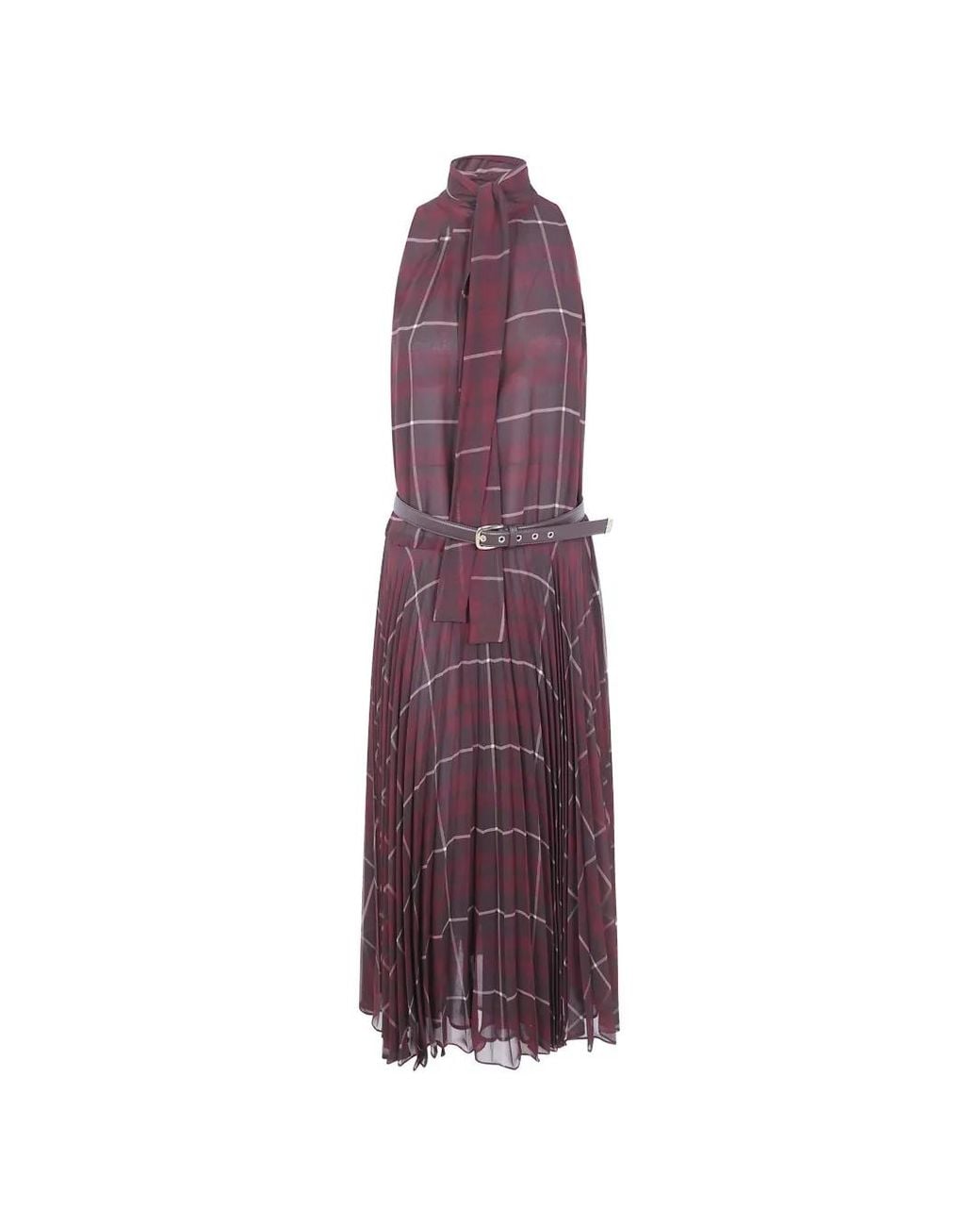 Max Mara Purple Pleated Midi Dress