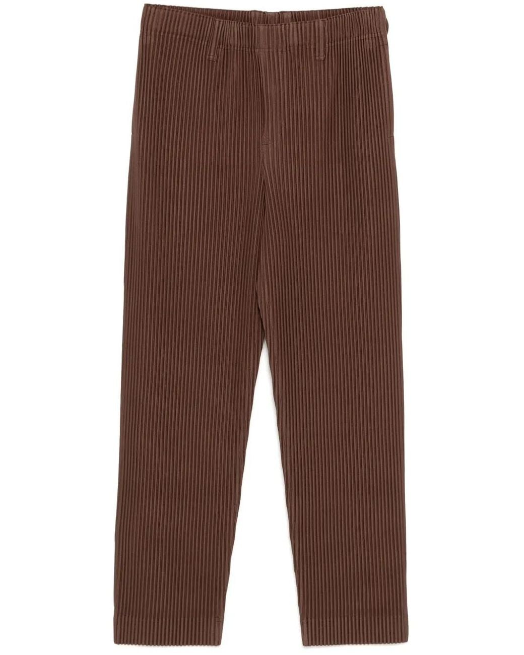 Homme Plissé Issey Miyake Brown Overflow Trousers for men