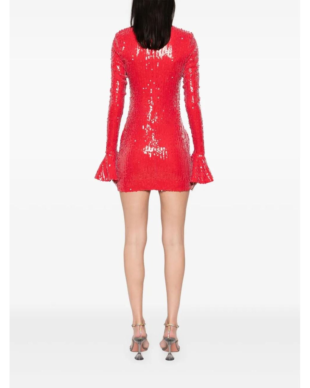 ROTATE BIRGER CHRISTENSEN Red Sequins Mini Dress
