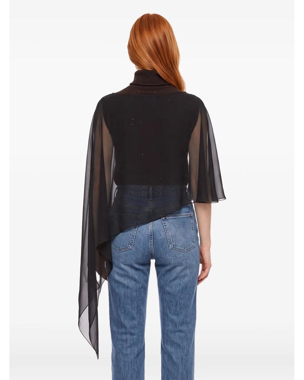 Antonelli Black Melon Asymmetric Sheer Scarf