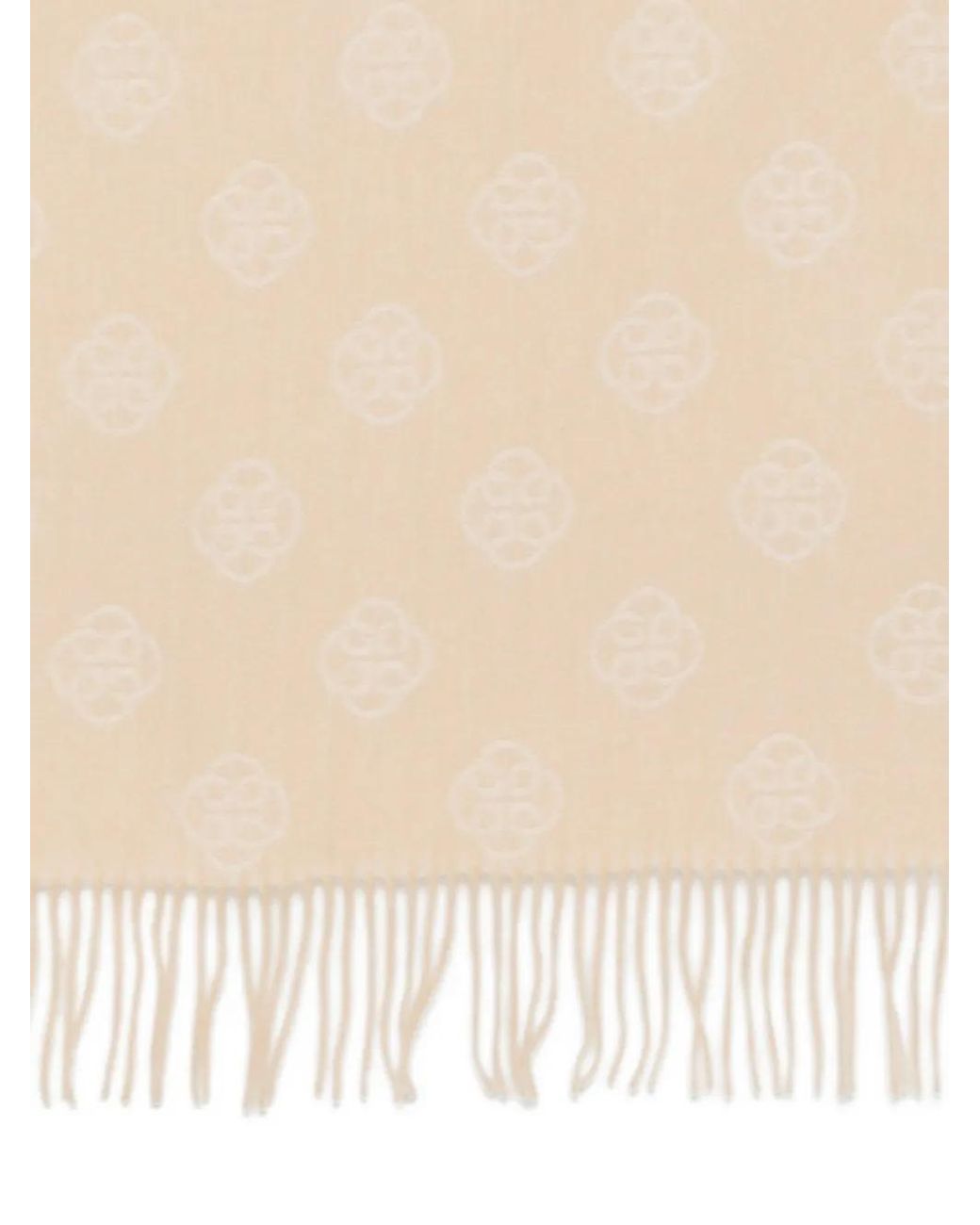 Gant White Monogram-Pattern Wool Scarf