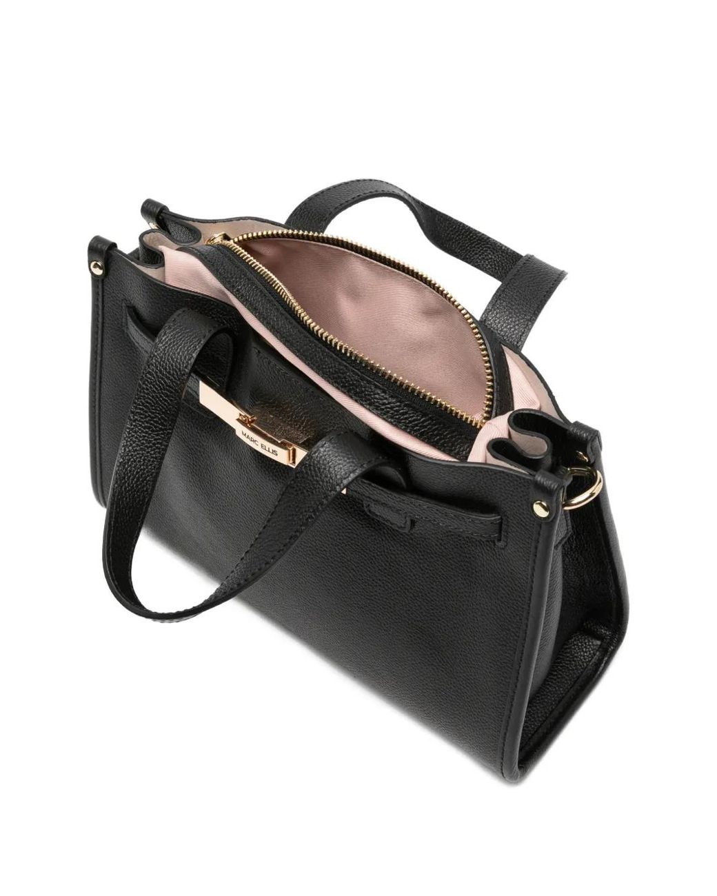 Marc Ellis Black Sac Cabas Grainé À Plaque Logo