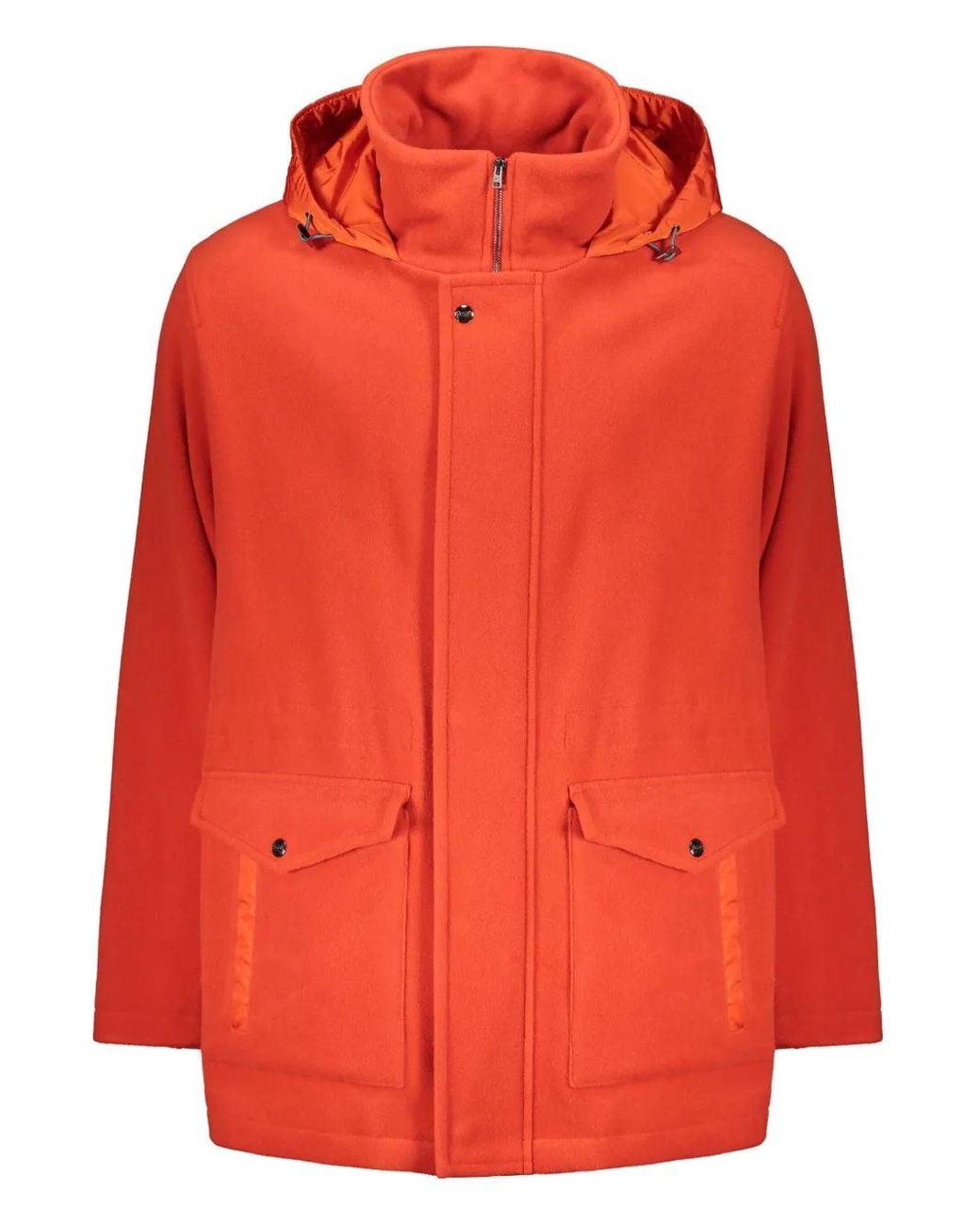 Herno Red Parka En Laine for men