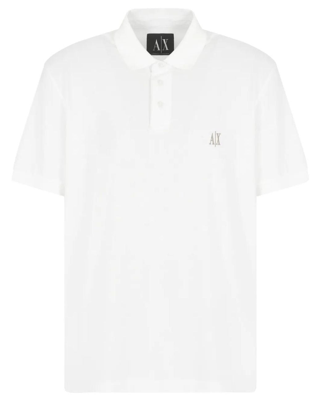 ARMANI EXCHANGE White Cotton Polo Shirt for men