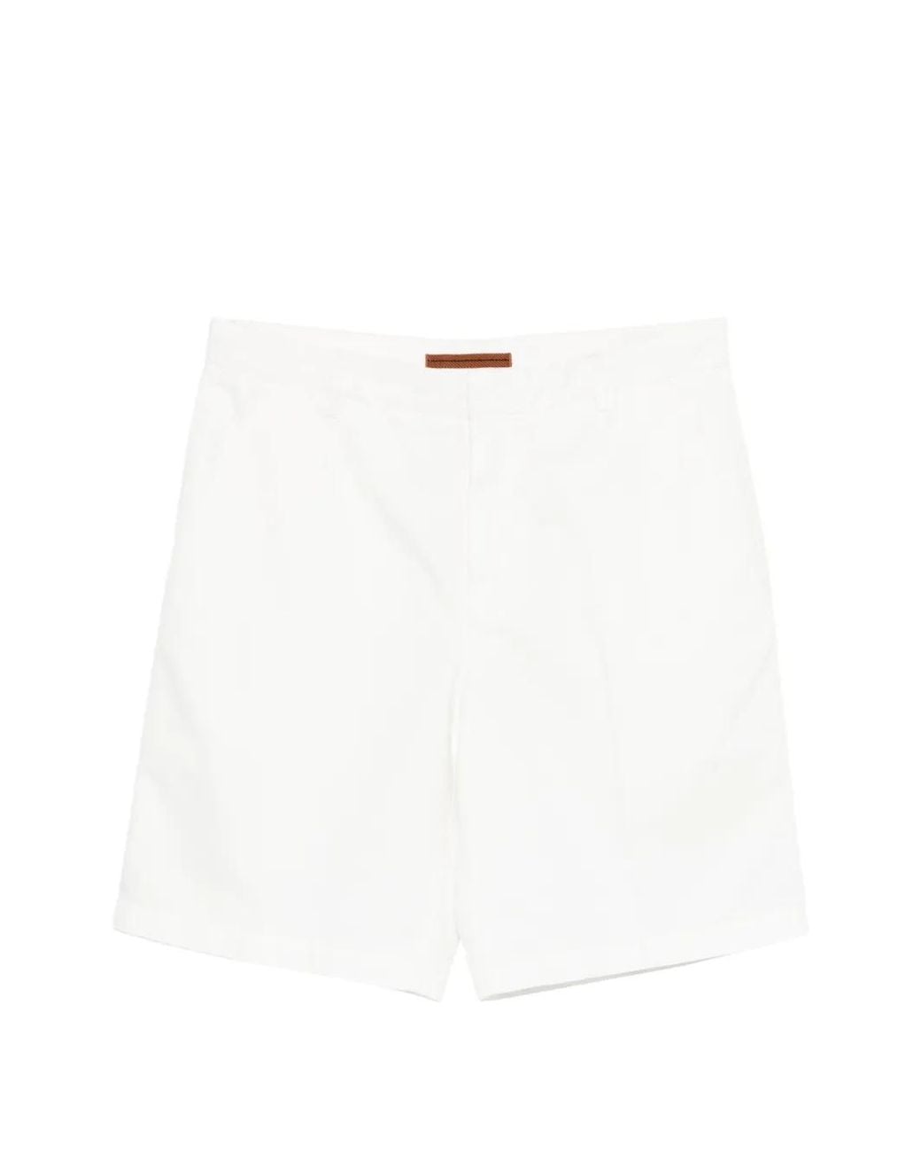 Zegna White Belt-Loop Shorts for men