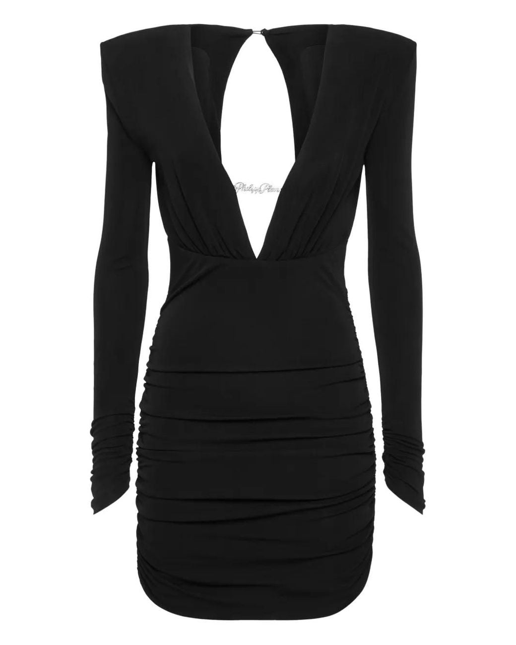 Philipp Plein Black Long-Sleeved Mini Dress