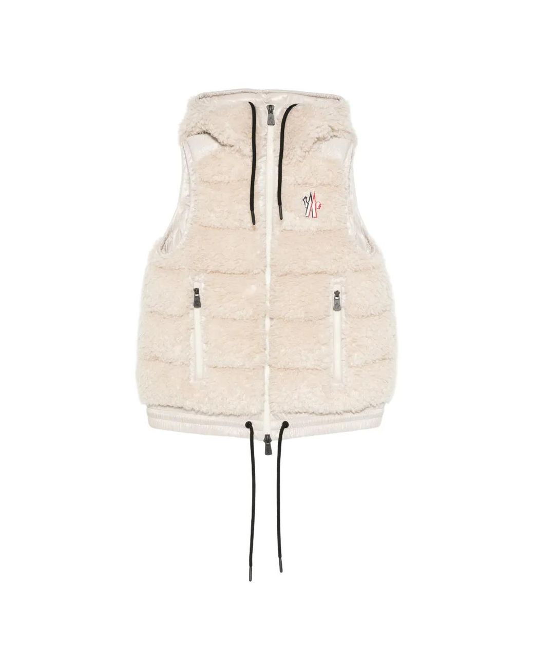 Moncler Natural Teddy Hooded Insulated Vest