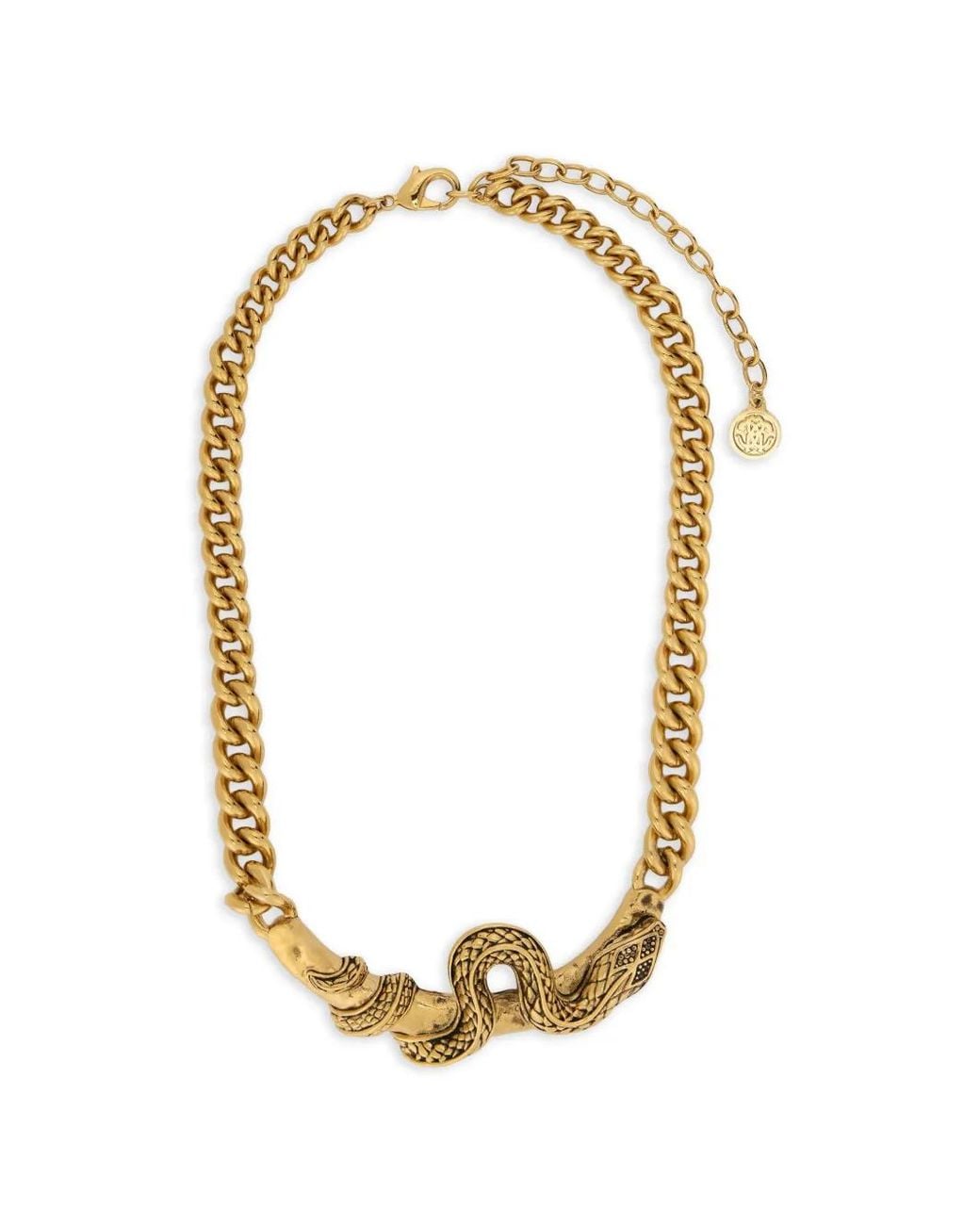 Roberto Cavalli Metallic Collier En Chaîne Serpentine