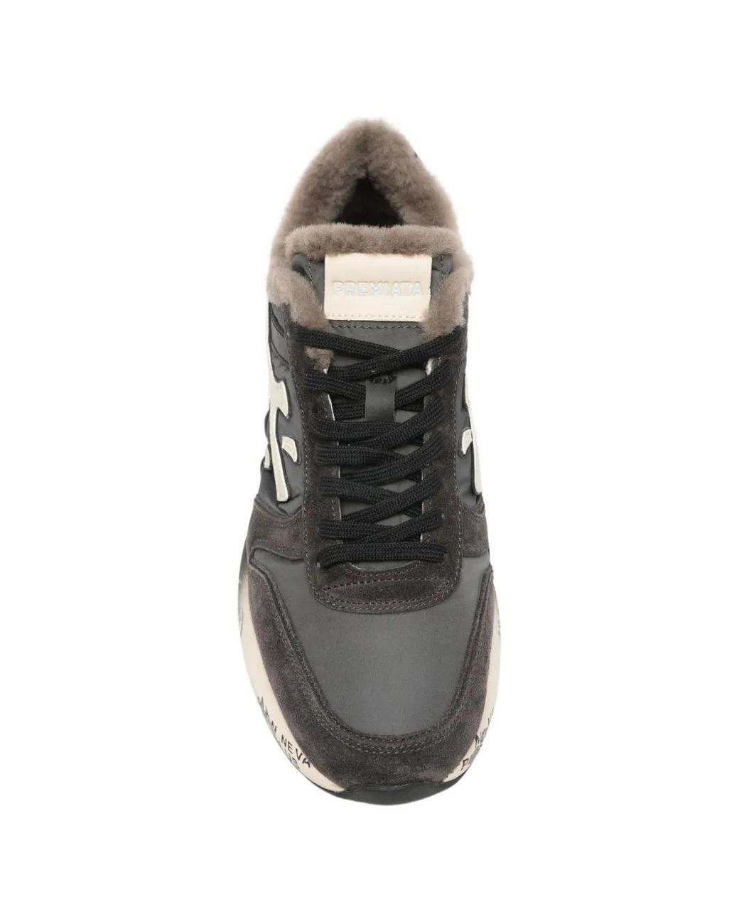 Premiata Sneakers Mit Shearling-Futter Und Logo-Patch in White für Herren