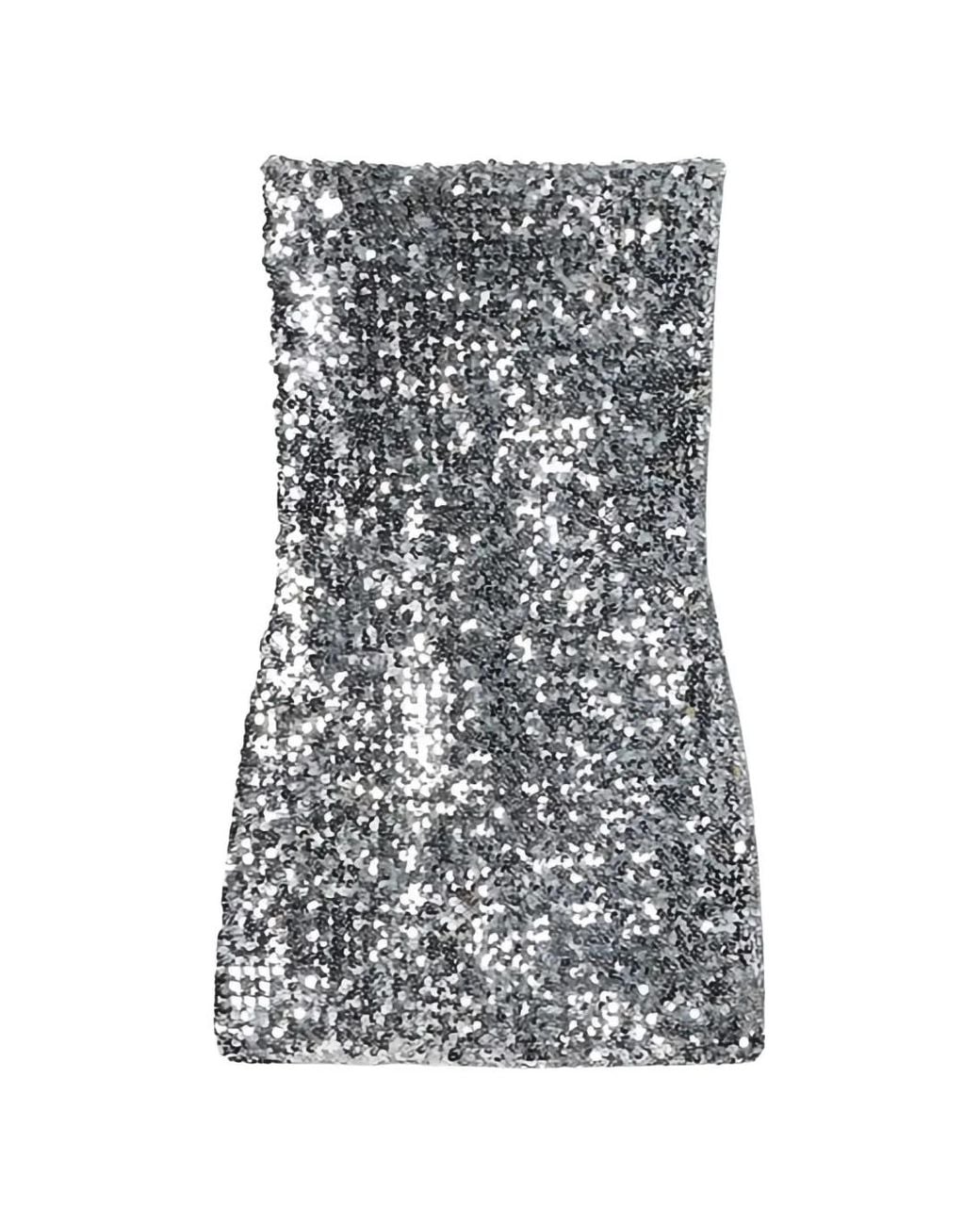 Gucci Gray Sequin Mini Dress