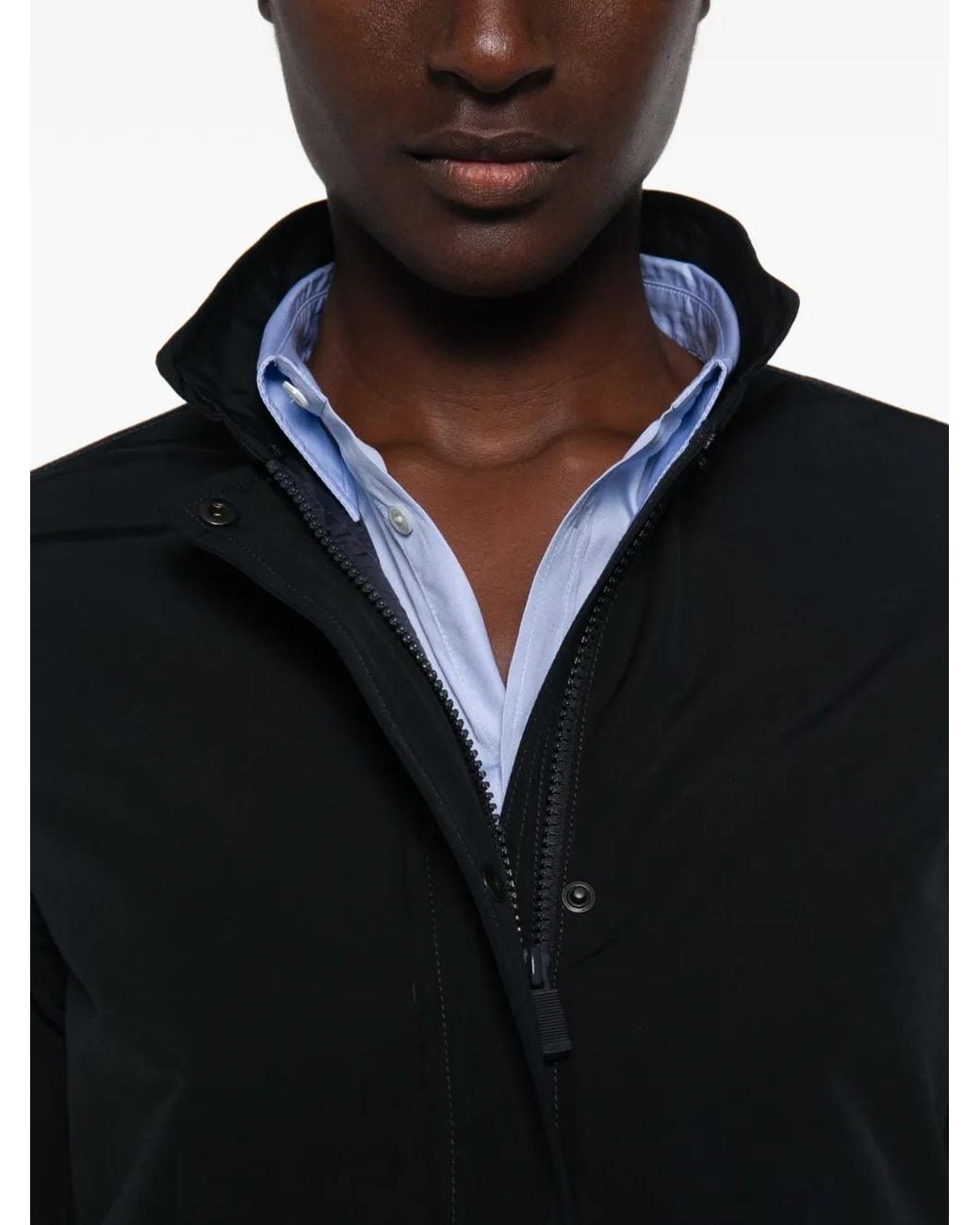 Aspesi Black High-Neck Patch-Pocket Jacket