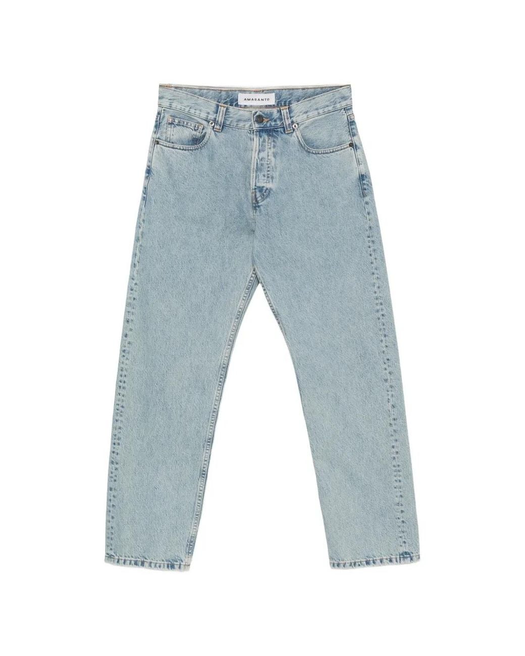 Amaranto Blue Faded Straight-Leg Jeans for men