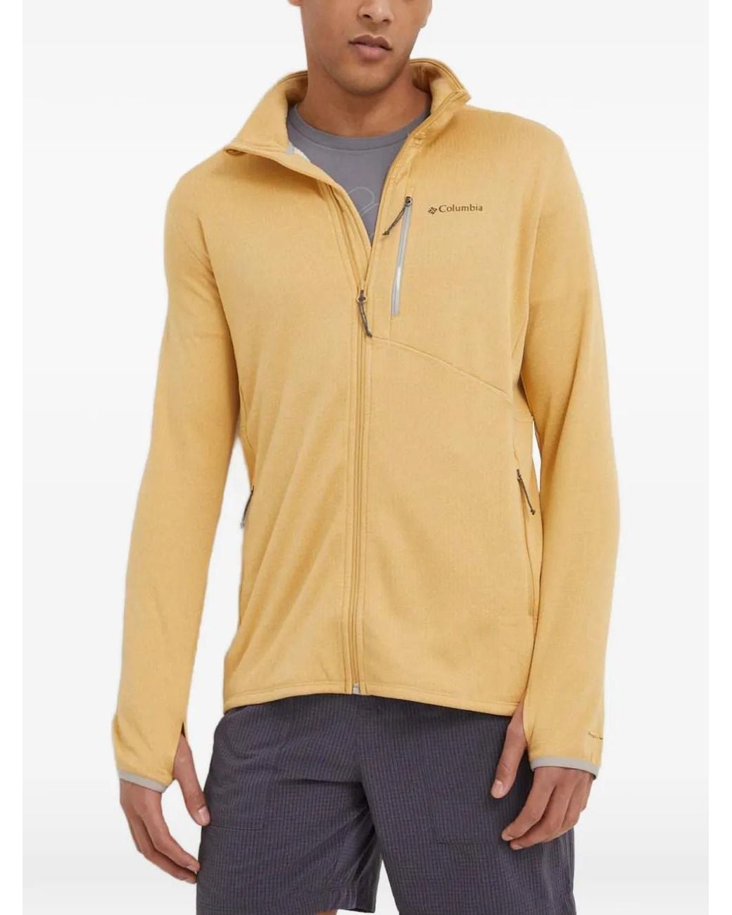 Columbia Yellow Logo-Print Zip-Up Jacket for men