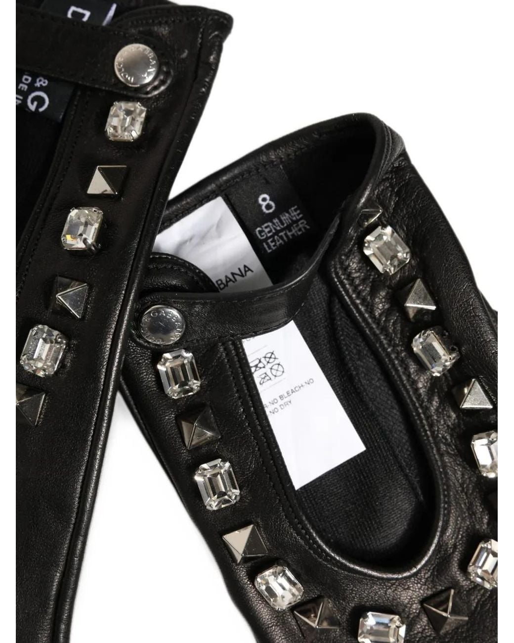 Dolce & Gabbana Black Embellished Fingerless Gloves