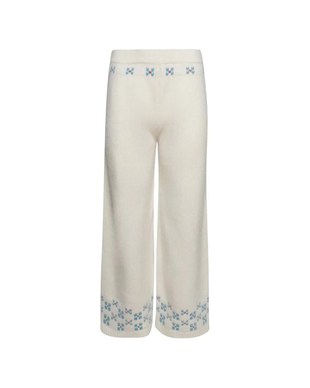 Calle Del Mar White Fair Isle Trousers
