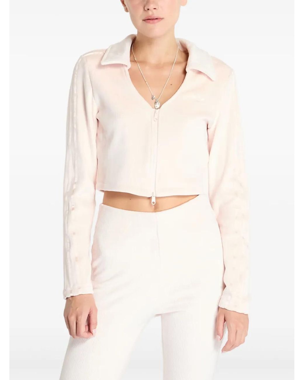 Adidas White Zip-Up Sweatshirt