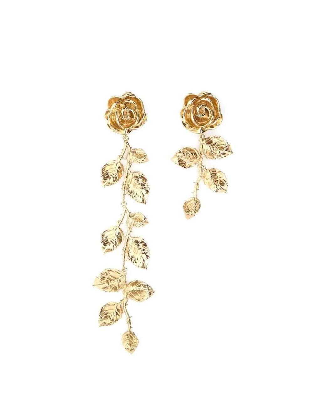 Magda Butrym White Rose Metal Earrings