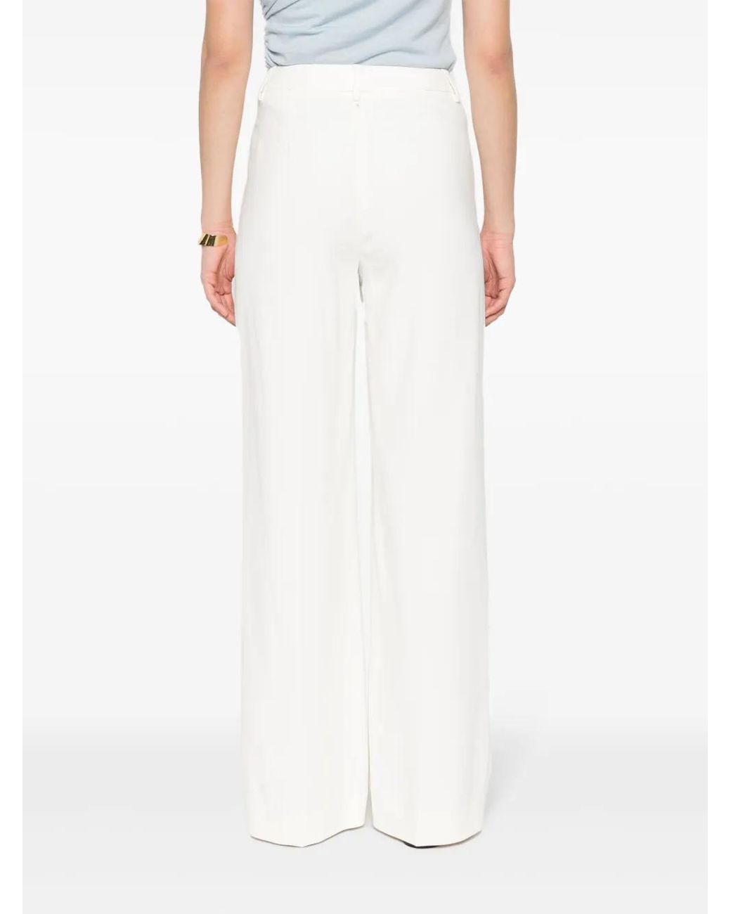 Lorena Antoniazzi White Crepe Straight Trousers