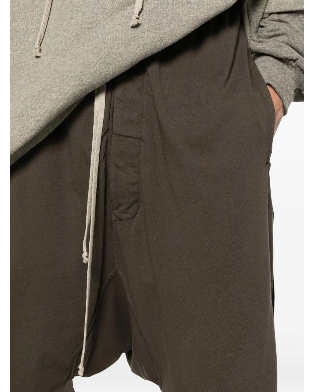 Rick Owens Brown Drawstring Split Shorts for men