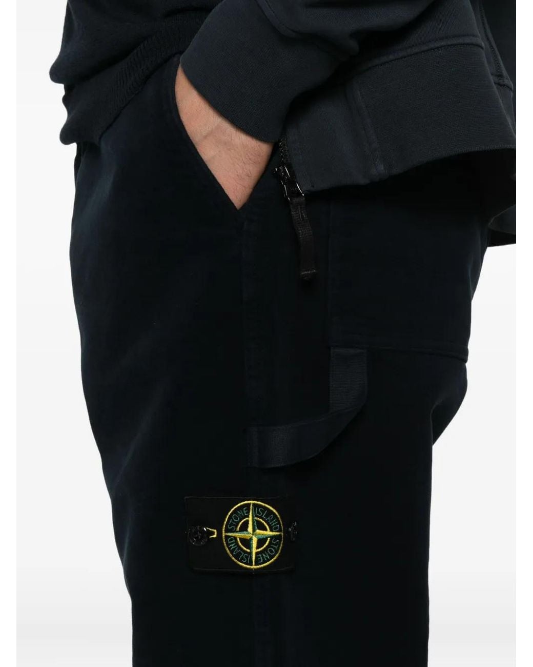 Stone Island Black Straight Trousers for men