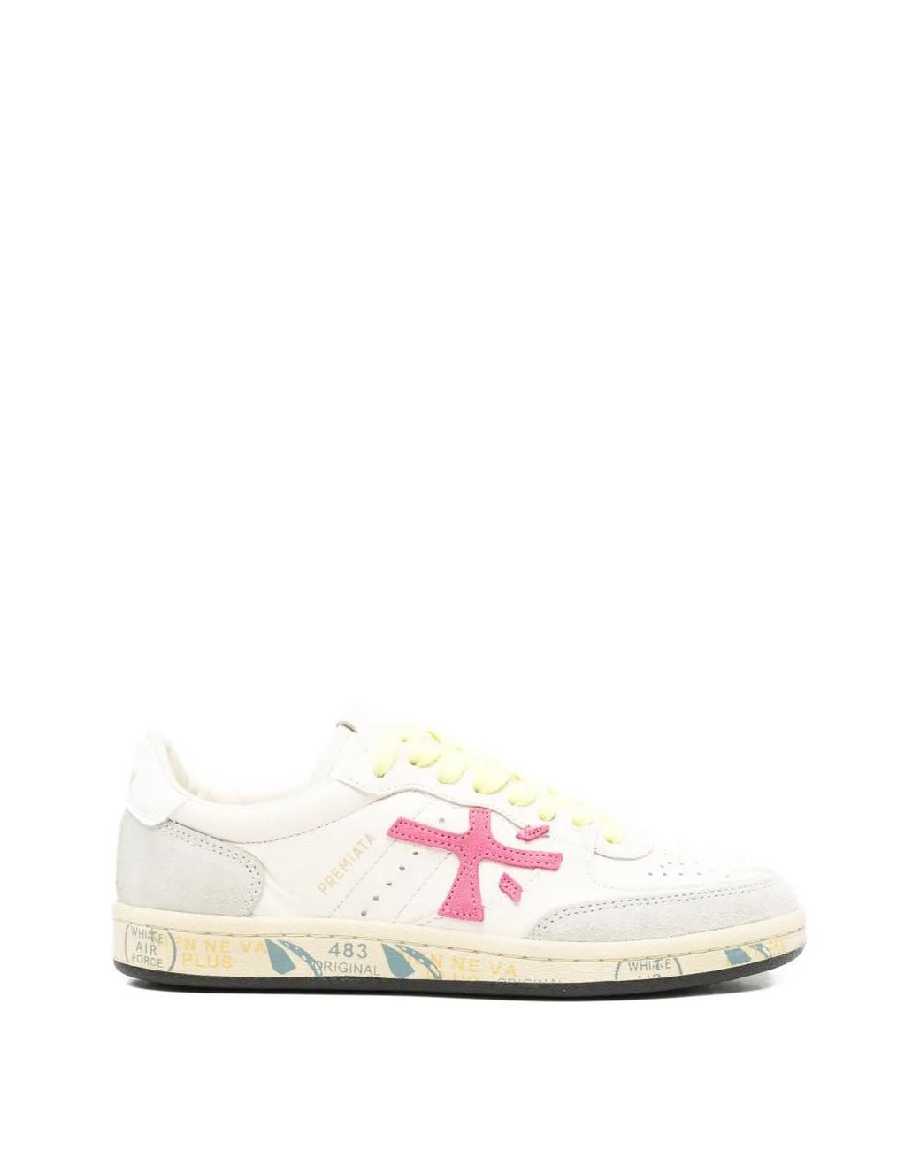 Premiata White Appliqué Bsktclad Sneakers