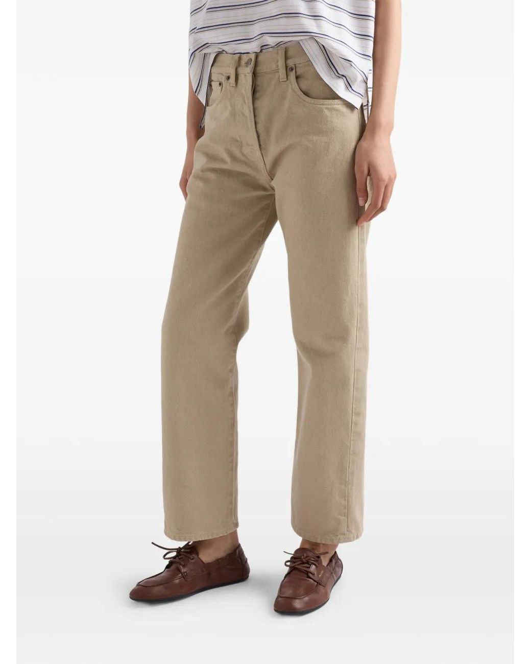 Prada Natural Five-Pocket Denim Jeans