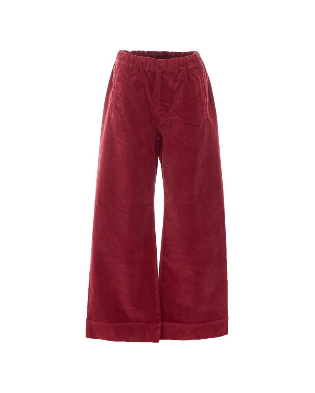 TRUE AVENUE Red Pantalon Ample Pensil En Velours