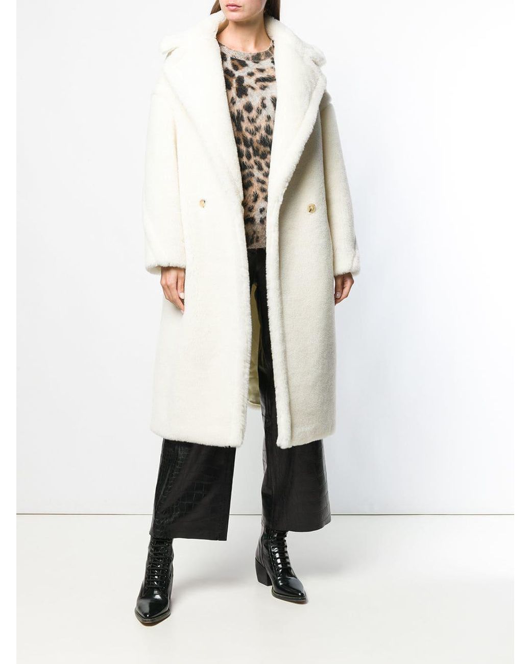 Max Mara Wool Teddy Bear Icon Coat in Ivory (White) | Lyst