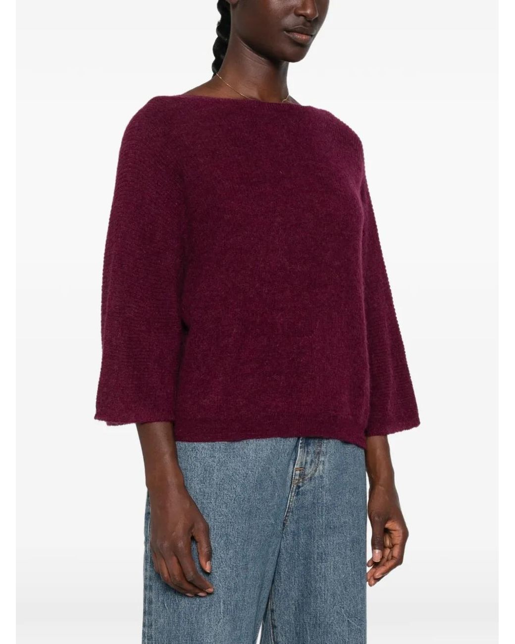 Ba&sh Red Button-Embellishment Cardigan