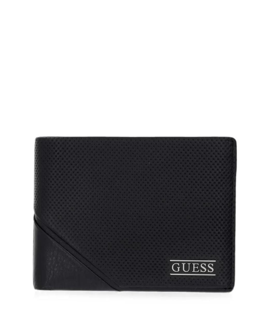 Guess Black Boston Perforated Leather Wallet for men