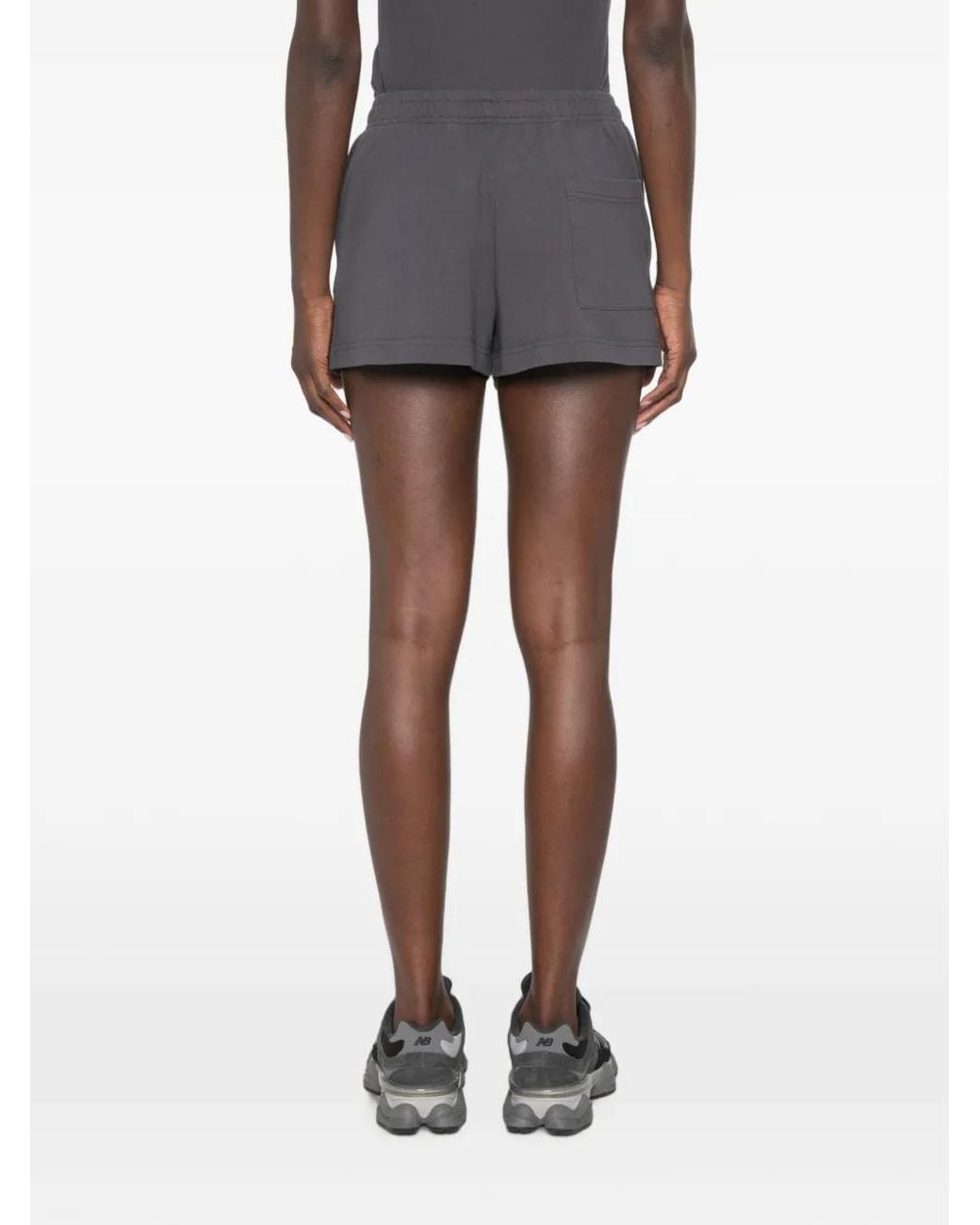 Sporty & Rich Gray Logo-Print Elasticated Shorts