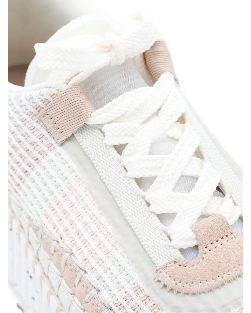Chloé Pink Nama Low-Top Mesh Sneakers With Suede Inserts