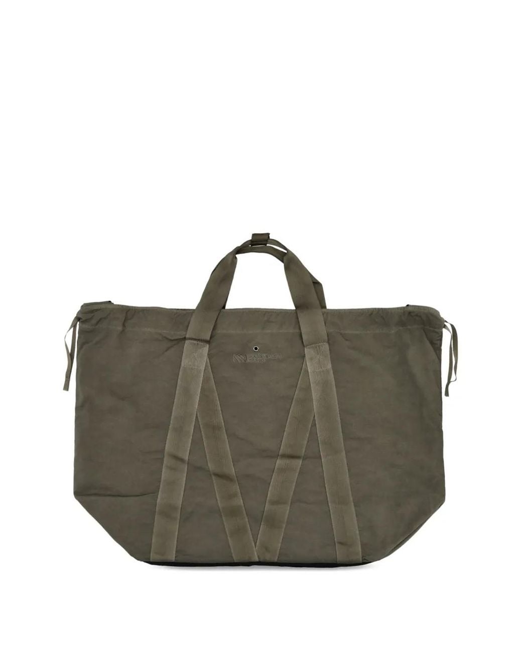 Massimo Osti Studio Green Drawstring Panelled Tote Bag for men