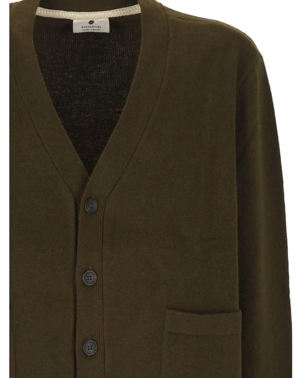 Anerkjendt Green Aksinus Button-Up Patch-Pocket Cardigan for men