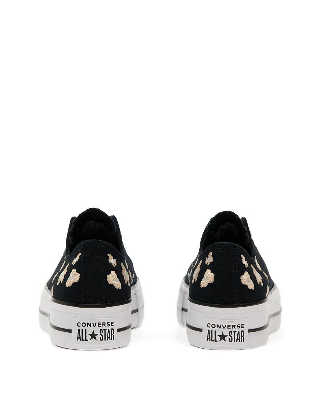 Converse Black Chuck Taylor Leopard-Print Platform Sneakers