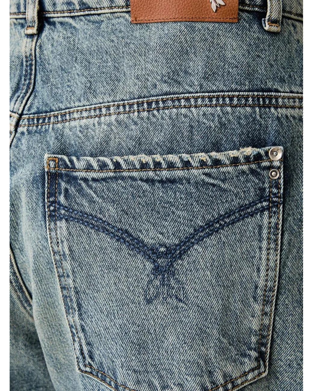 Patrizia Pepe Blue Jean À Bords Francs À Effet Délavé