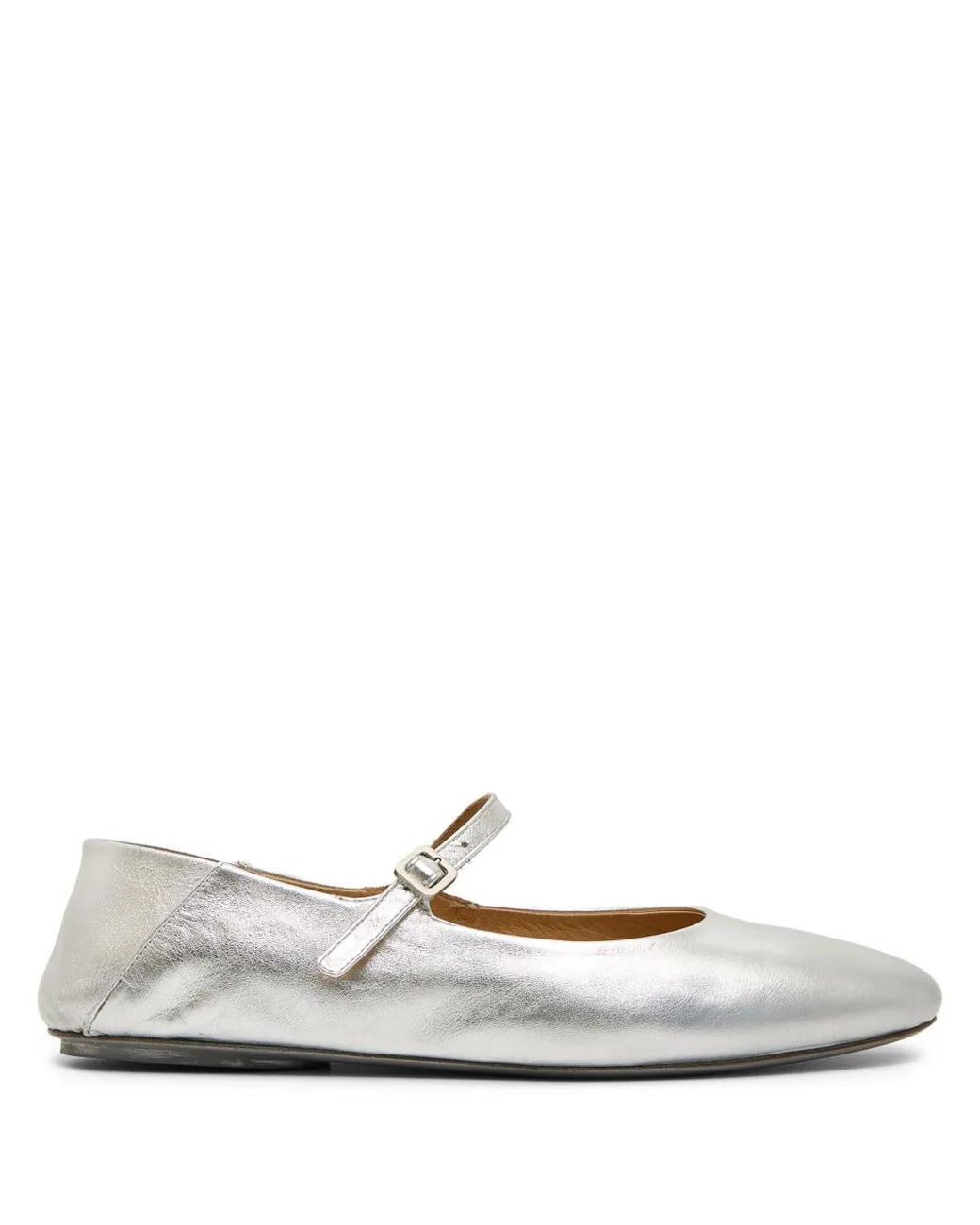Marsèll White Strascico Buckled Ballet Flats