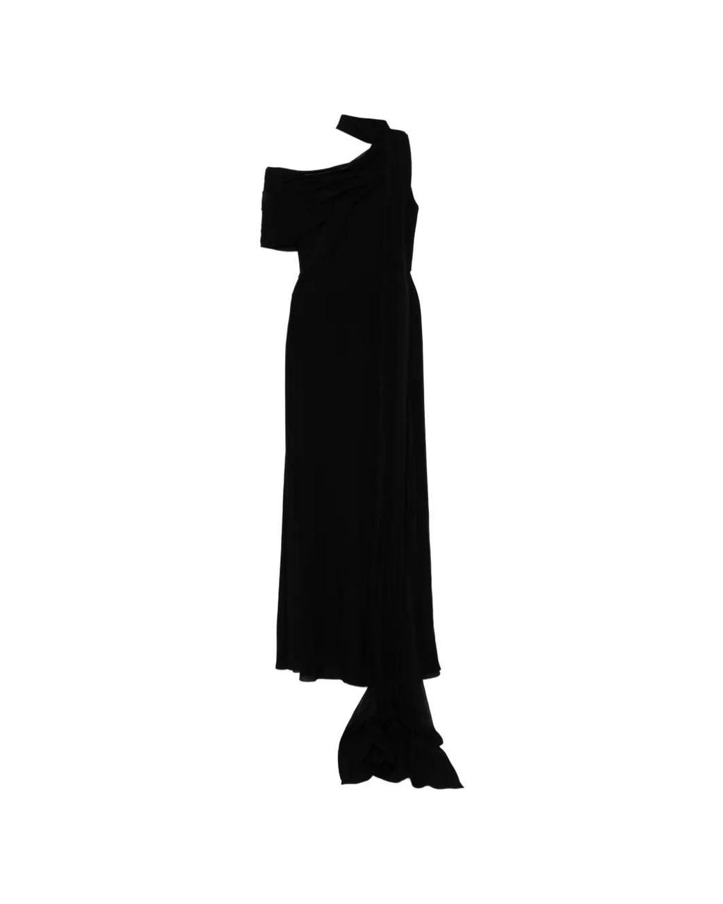 Elie Saab Black Silk Maxi Dress