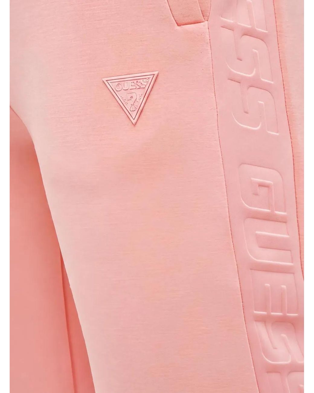 Guess Pink Logo-Embossed Drawstring Track Pants