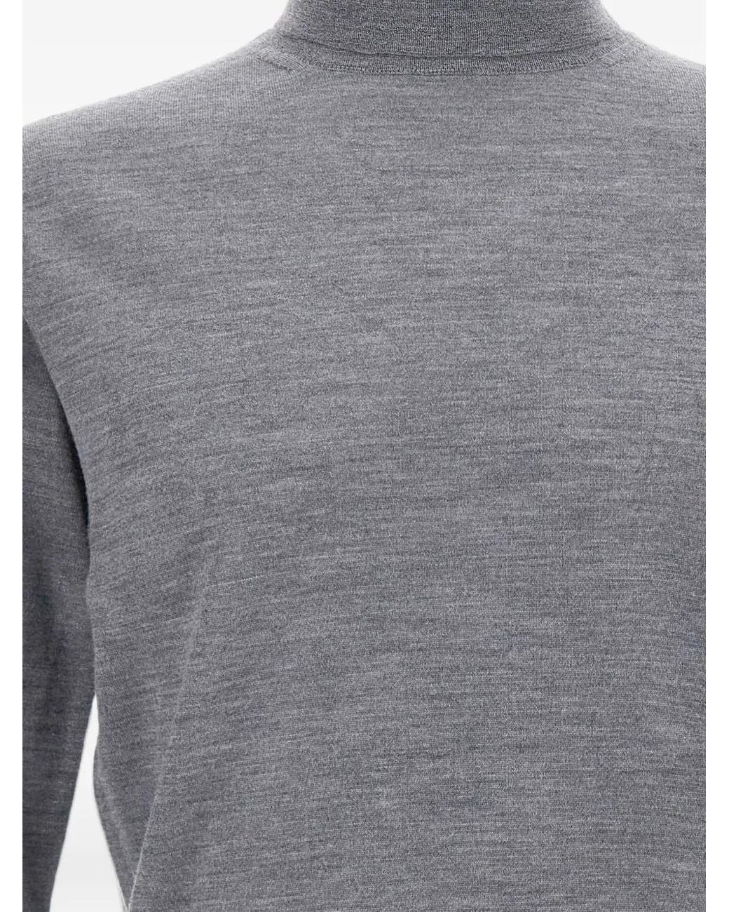 Kangra Gray Roll-Neck Wool Sweater for men