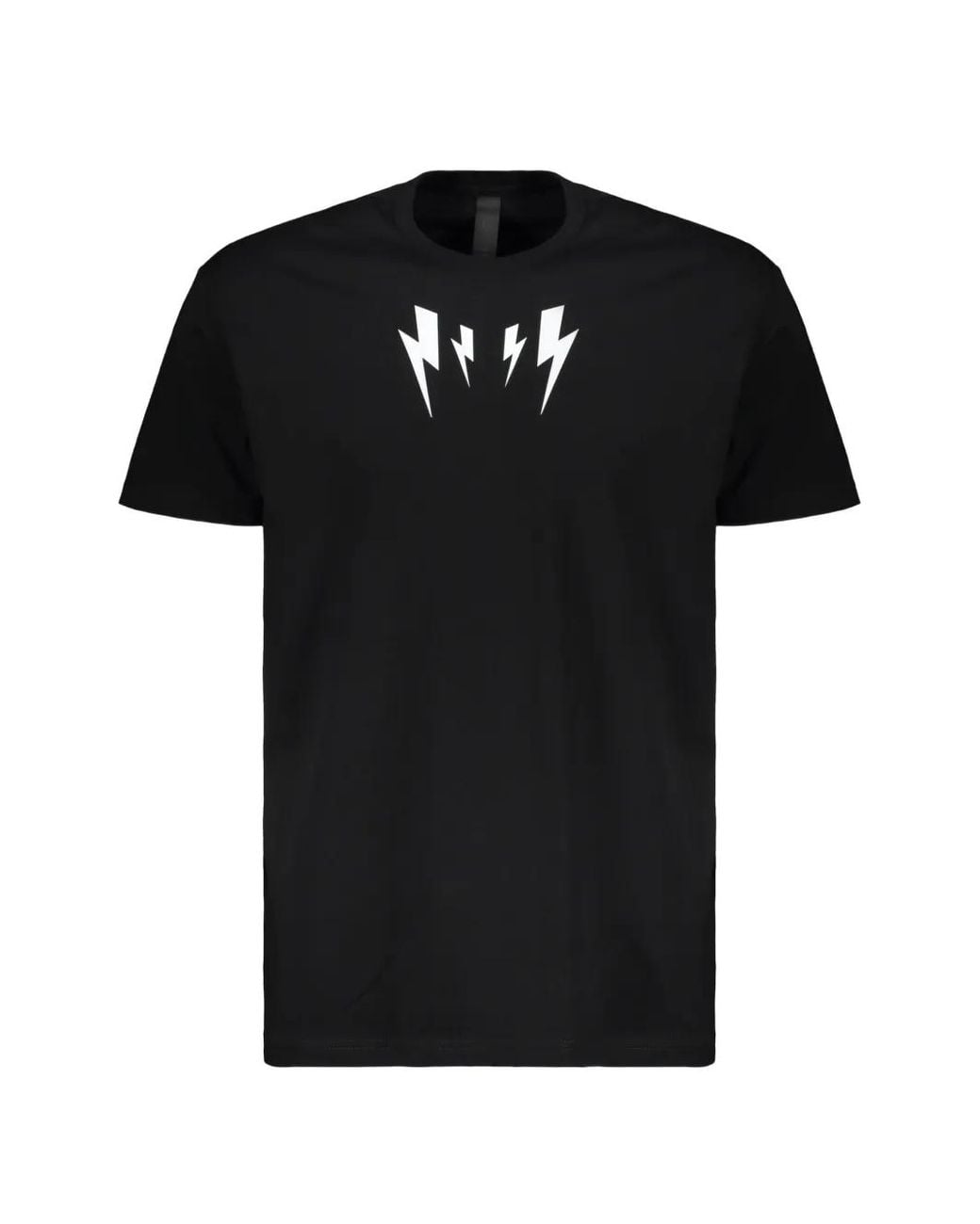 Neil Barrett Black Fair Isle Thunderbolt T-Shirt for men