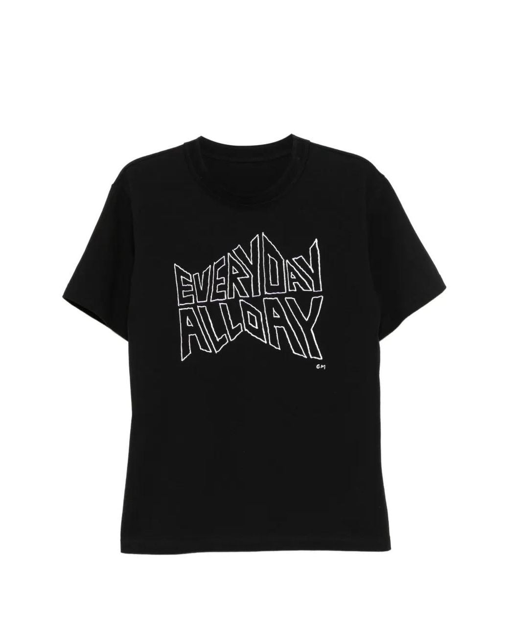 Sacai Black Graphic Crew Neck T-Shirt for men