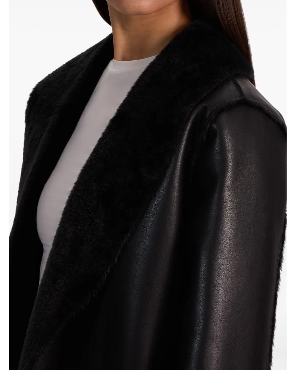 Alice + Olivia Black Shelby Faux-Shearling Maxi Coat